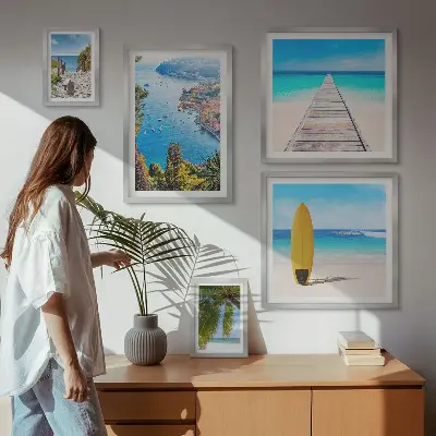 Framed photo set Seaside landscapes and beaches