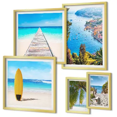 Framed photo set Seaside landscapes and beaches