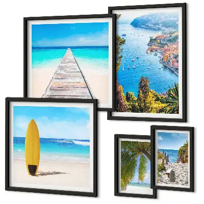 Framed photo set Seaside landscapes and beaches