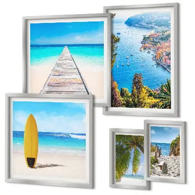 Framed photo set Seaside landscapes and beaches