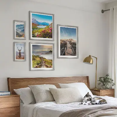 Framed photo set Landscapes of mountains and wild forests