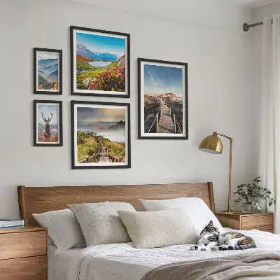 Framed photo set Landscapes of mountains and wild forests