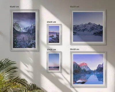Mountain landscape wall art set of 5 pieces featuring lakes and forests