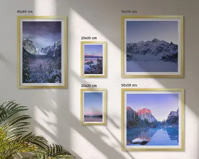 Set of 5 wall art pieces Mountain lakes forests landscapes