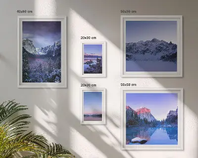 Mountain landscape wall art set of 5 pieces featuring lakes and forests