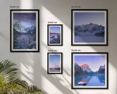 Mountain landscape wall art set of 5 pieces featuring lakes and forests