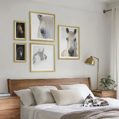 Gallery wall Horse portraits in artistic styles