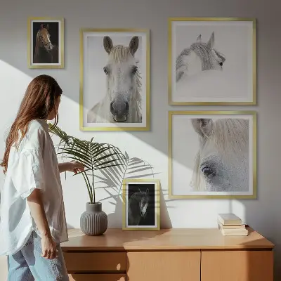 Gallery wall Horse portraits in artistic styles