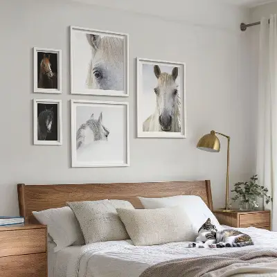 Gallery wall Horse portraits in artistic styles