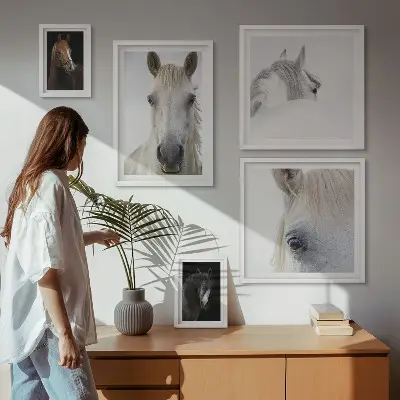 Gallery wall Horse portraits in artistic styles