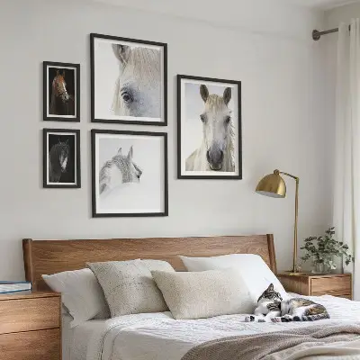 Gallery wall Horse portraits in artistic styles