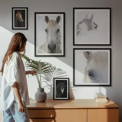 Gallery wall Horse portraits in artistic styles