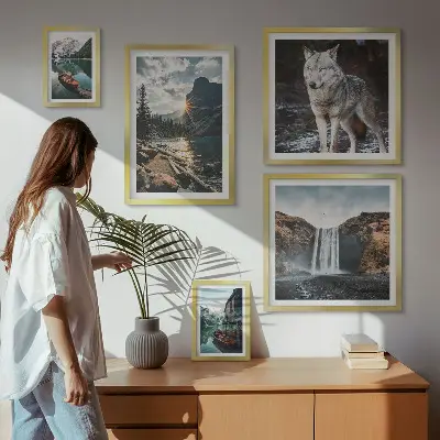 Framed photo set Landscapes of nature wildlife
