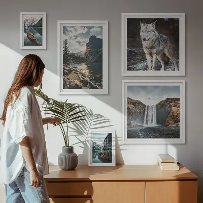 Framed photo set Landscapes of nature wildlife
