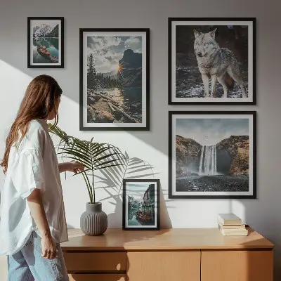 Framed photo set Landscapes of nature wildlife