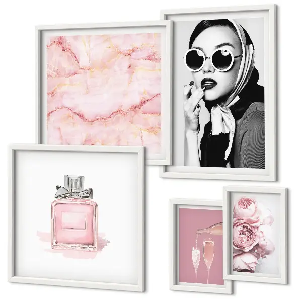 Gallery wall Stylish accents in pink