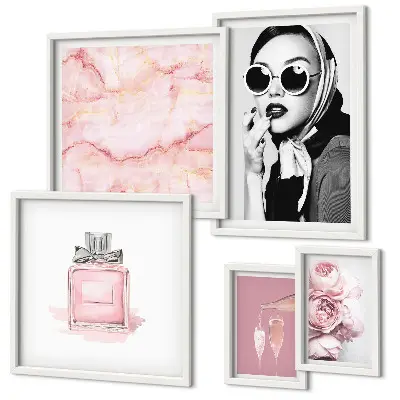 Gallery wall Stylish accents in pink