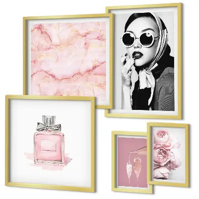 Gallery wall Stylish accents in pink