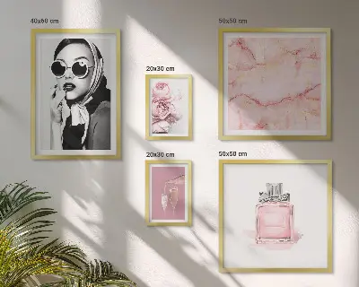 Gallery wall Stylish accents in pink