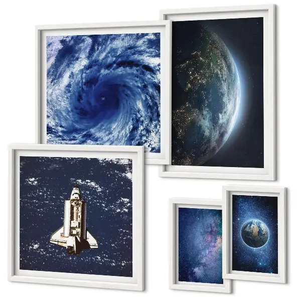 Set of 5 wall art pieces Earth's cosmic landscapes