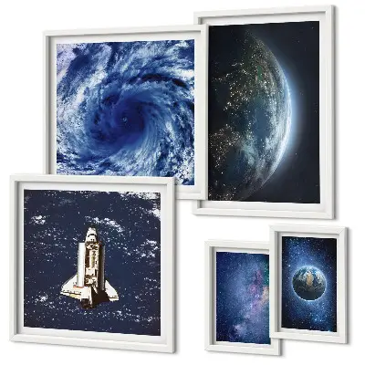 Set of 5 wall art pieces Earth's cosmic landscapes