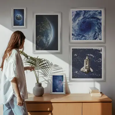Earth's cosmic landscapes set of 5 wall art pieces