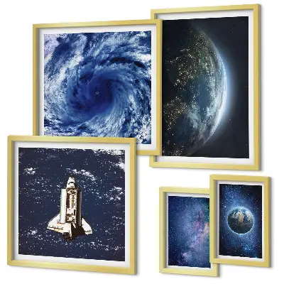 Earth's cosmic landscapes set of 5 wall art pieces