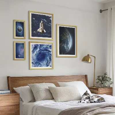 Set of 5 wall art pieces Earth's cosmic landscapes