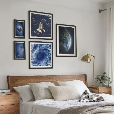 Set of 5 wall art pieces Earth's cosmic landscapes