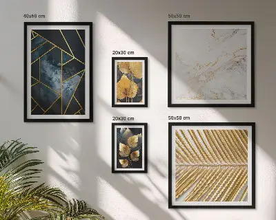 Gallery wall Stylish leaves and geometry