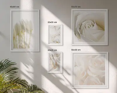 Gallery wall White rose marble accents