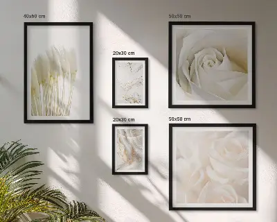 Gallery wall White rose marble accents