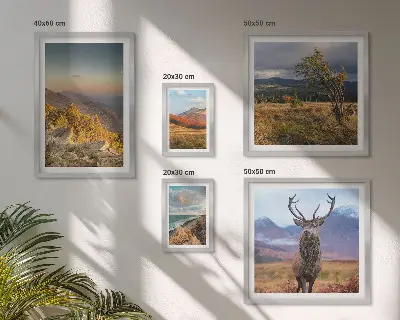 Mountain wildlife landscape wall art set of 5 pieces