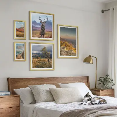 Mountain wildlife landscape wall art set of 5 pieces