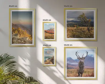 Mountain wildlife landscape wall art set of 5 pieces