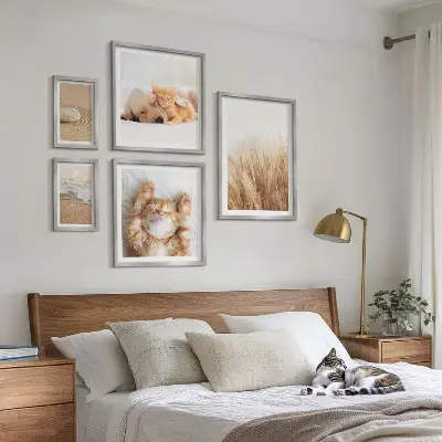 Set of 5 wall art pieces Cute animals landscapes