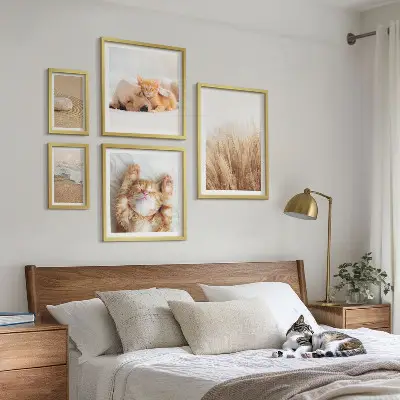 Set of 5 wall art pieces Cute animals landscapes