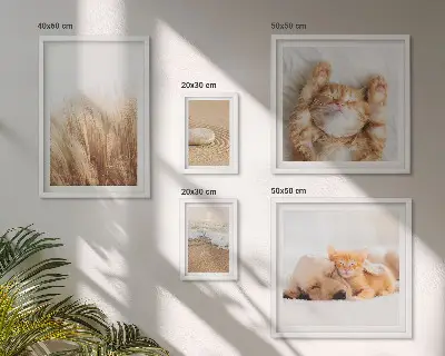 Set of 5 wall art pieces Cute animals landscapes