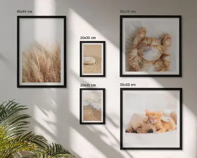 Set of 5 wall art pieces Cute animals landscapes