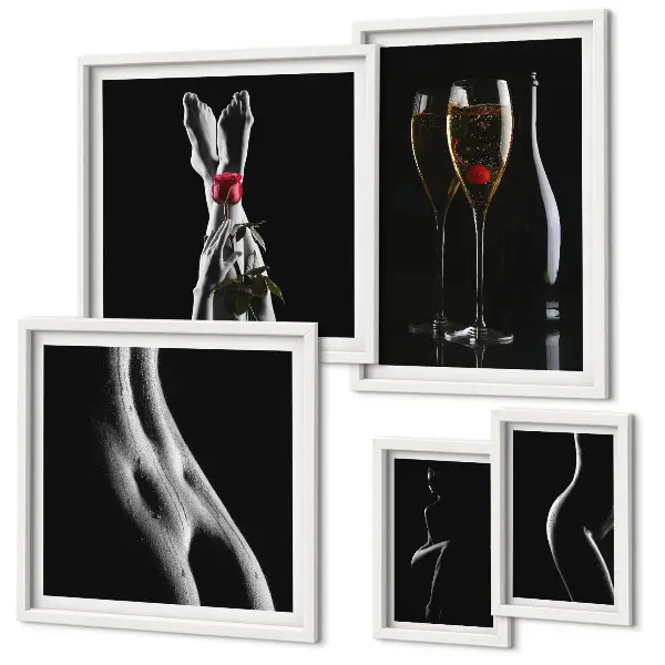 Gallery wall Elegant modern accents Black and red