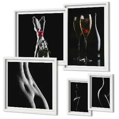 Gallery wall Elegant modern accents Black and red