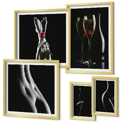 Gallery wall Elegant modern accents Black and red