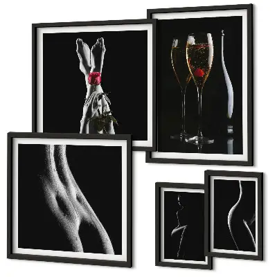 Gallery wall Elegant modern accents Black and red