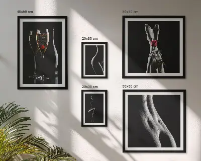 Gallery wall Elegant modern accents Black and red