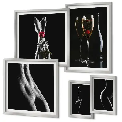 Gallery wall Elegant modern accents Black and red