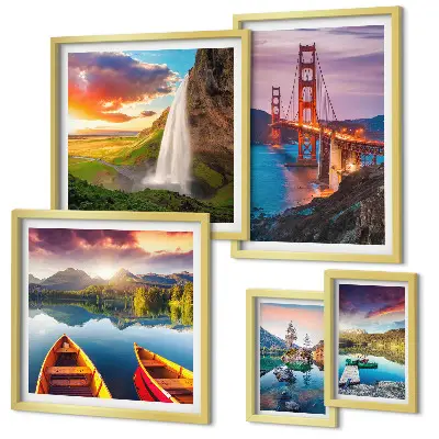 Framed photo set Landscapes nature bridges USA