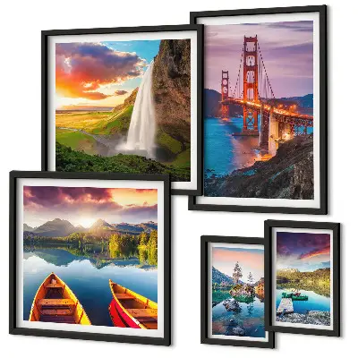Framed photo set Landscapes nature bridges USA