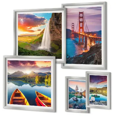 Framed photo set Landscapes nature bridges USA