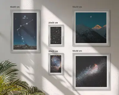 Gallery wall Cosmic landscapes of galaxies