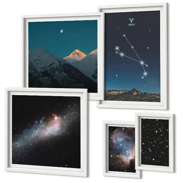 Framed photo set Cosmic views of galaxies